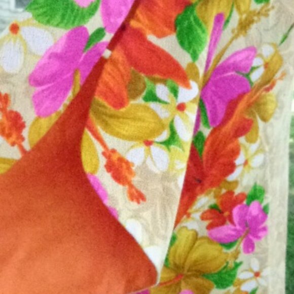 NOS Vintage Hawaiian Maxi Dress 1960s 70s Sz 14 US Made Deadstock 1 Flaw UNWORN - Picture 12 of 15